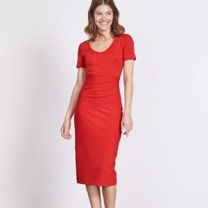 Boden Honor Ponte Dress in Postbox Red